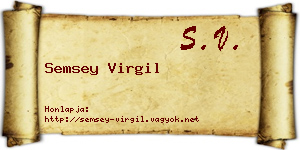 Semsey Virgil névjegykártya